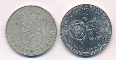 Vegyes: Hollandia 1973. 10G Ag "Julianna - uralkodásának 25. évfordulója" + Man-sziget 198...