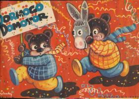 1958 Dörmögő Dömötör. II. évf. 1-12. sz. Teljes második évfolyam. Haránt-alakú kissé kopott félvászo...