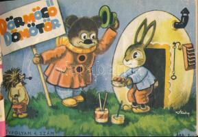 1958 Dörmögő Dömötör. II. évf. 1-12. sz. Teljes második évfolyam. Haránt-alakú kissé kopott félvászo...