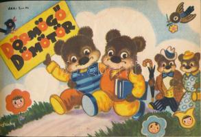 1958 Dörmögő Dömötör. II. évf. 1-12. sz. Teljes második évfolyam. Haránt-alakú kissé kopott félvászo...