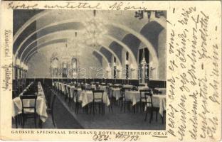 1927 Graz (Steiermark), Grosser Speisesaal des Grand Hotel Steirerhof / Steirerhof nagyszálloda nagy étkezője / hotel, restaurant, dining room, interior (EK)