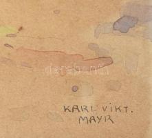 Karl Viktor Mayr (1882-1974) Ragusa 1910. Akvarell, papír. Jelzett, dekoratív üvegezett keretben 27x...