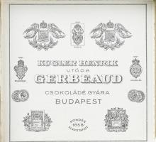 Kugler Henrik utóda Gerbeaud Csokoládégyára Budapest papírdoboz, szép állapotban, 9,5×10×2 cm