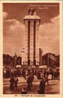 1937 Paris, Exposition Internationale, Pavillon de l'Allemagne / Német pavilon, horogkeresztes zászló / German pavilion, swastika flag (EK)