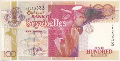 Seychelle-szigetek 2001-2008. 100R fekete sorszám T:UNC Seychelles 2001-2008. 100 Rupees black serial C:AU Krause 40.a