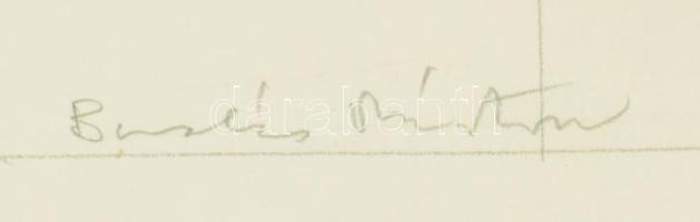 Barabás Márton (1952-): Alakok (cím nélkül), 1970-es évek. Ceruza, tus, papír, jelezve jobbra lent. ...