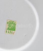 Kínai tájkép mintás teás szett. Máz alatti kobalttal festett 5 személyes szett, melegítő résszel, po...