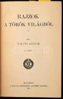 Takáts Sándor: Rajzok a török világból I-III. köt. Bp., 1915-1917, MTA, VIII+438+1 p.;4+463+1 p.+ 5 t.; 457+1 p. Kiadói aranyozott gerincű egészvászon-kötés, a borítón kis kopásnyomokkal, jó állapotban.