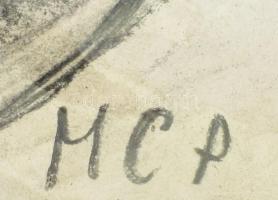 MCP jelzéssel: Szerelemesek. Szén, papír, 29,5x42 cm