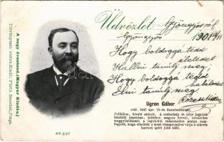 1901 Ugron Gábor (1847-1911) politikus, Ugron Gábor miniszter apja.. A nagy évszázad (Magyar Kiadás) No. 537. (szakadás / tear)