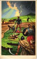 Évszázadokon át a Nyugat védelmében vérzett a magyar. Kiadja az Ereklyés Országzászló Nagybizottsága / Hungarian irredenta propaganda, Treaty of Trianon s: Lamoss (EB)