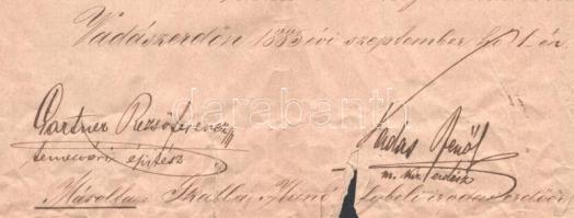 1885 Temesvár-vadászerdei erdőőri szakiskola építésével kapcsolatos dokumentum