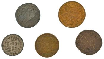 5db-os hadifogoly tábor, bárca és játékpénz tétel, közte rossz tartású Ausztria / Marchtrenk 1915. 2...