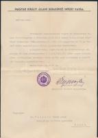 1941 Kassai Bábaképző Intézet hivatalos levele