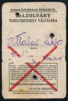 1947 BESZKÁRT arcképes hetijegy, Petőfi ábrázolással, hátoldalt kis sérüléssel