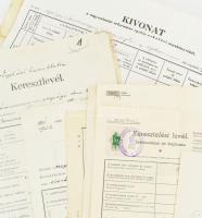 55 db vegyes születési, házassági, halálozási anyakönyvi kivonat