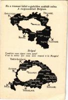 Ha a trianoni békét a győzőkre szabták volna. A megcsonkított Belgium. Kiadja a Magyar Nemzeti Szövetség / Trianon peace treaty, map of a lesser Belgium, Hungarian irredenta propaganda (EB)
