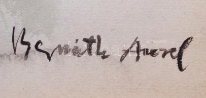 Bernáth jelzéssel: Gyöngytyúk. Akvarell, papír, lap alján apró szakadásokkal, 38×28 cm