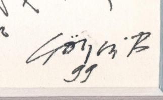 Olvashatatlan jelzéssel: Csíksomlyói kegytemplom. Tus, papír, jelzett, paszpartuban, 14×20 cm