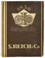 1930 S. Reich & Co. Glasfabrikanten üvegtárgy-katalógus és árjegyzék. Fekete-fehér képekkel illusztrálva, német nyelven. Kiadói papírmappában, kissé sérült, kisebb lapszéli ázásnyomokkal, 1 sztl. lev.+ 33+(1) t.
