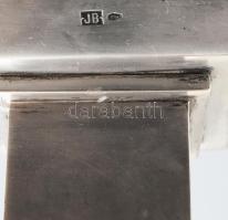 Art deco kristályhasáb gyertyatartó pár ezüst (Ag) szerelékkel, jelzéssel, deformálódásokkal, pattog...