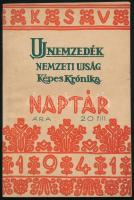 1941 Az Új Nemzedék, a Nemzeti Újság naptára, képekkel illusztrált, jó állapotban, 128p