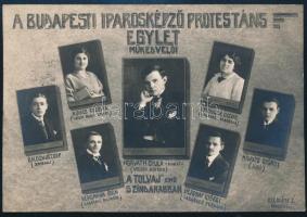 1914 Budapest, A Budapesti Iparosképző Protestáns Egylet műkedvelői A tolvaj című színdarabban. Czeglédy Sándor photo (vágott / cut)