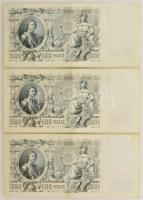Orosz Birodalom 1912-1917 (1912). 500R (3x) sorszámkövetők "077359 - 077361" Szign.: Shipo...