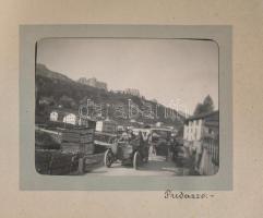 1907 Olaszországi utazás, Verona, Dél-Tirol, 19 db kivehető fotó, albumlapokon, 13 db autós fotóval,...