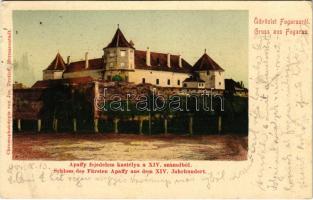 1904 Fogaras, Fagaras; Apaffy (Apafi) fejedelem kastélya a XIV. századból, vár / Schloss des Fürsten Apaffy aus dem XIV. Jahrhundert / castle. Chromophototypie von Jos. Drotleff (EK)