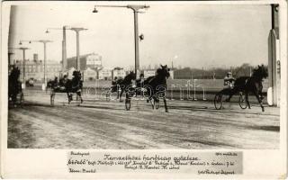 1941 Budapest IV. Káposztásmegyer, Nemzetközi handicap győtese, lóverseny, ügető. Foto Faragó (Újpest) photo (EK)