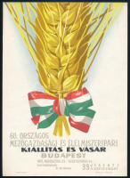 1975 68. Országos Mezőgazdasági és Élelmiszeripari Kiállítás és Vásár Budapest reklámplakát, szép állapotban, 24×17 cm
