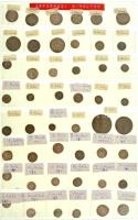 1000-1301. Rendezett 48db-os Árpád-házi dénár gyűjtemény berakólapon, benne ritkábban előforduló és ...
