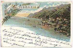 1898 (Vorläufer) Abbazia, Opatija; Art Nouveau, floral, litho (EB)