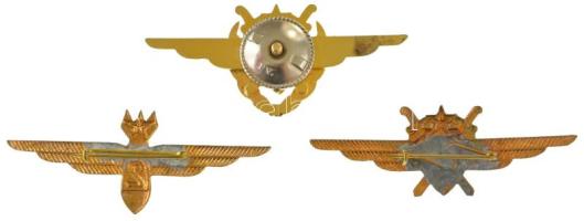 3db-os katonai repülős jelvénytétel, közte ~1958-1968. "Magyar Néphadsereg III. osztályú repülő...