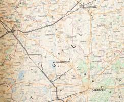 1979 Magyarország térképe (4 részből álló, nagyméretű térkép), 1 : 300.000, Bp., Kartográfiai Vállal...