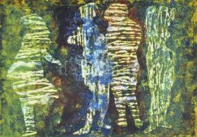 Durkó Gábor (1916-2003), össz. 3 db mű: Aktok és alakok. Monotípia, papír, 2 db jelzettm egyik apró ...