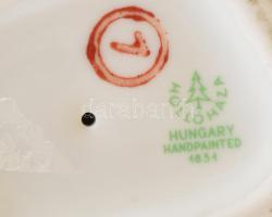 Hollóházi papagájok, kézzel festett porcelán, jelzett, hibátlan, m: 18 cm