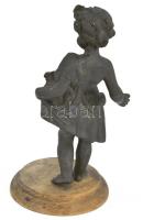 Ismeretlen szobrász: Kupido. Bronz, sérült, hiánnyal, m: 26,5 cm
