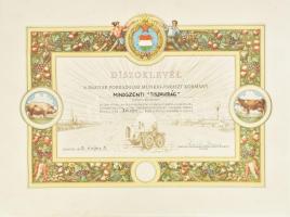 1963 A Magyar Forradalmi Munkás-Paraszt Kormány díszoklevele a mindszenti "Tiszavirág" Termelőszövetkezet részére, díszes, Kádár-címeres grafikával, rajta Kádár János (1912-1989) autopen(?) aláírásával, szárazbélyegzővel, 54x39,5 cm