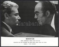 cca 1974 ,,Merénylők" című francia - olasz - NSZK film jelenetei és szereplői, 12 db vintage pr...