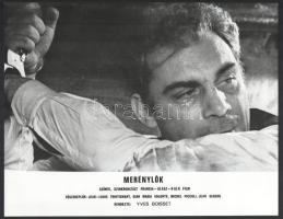 cca 1974 ,,Merénylők" című francia - olasz - NSZK film jelenetei és szereplői, 12 db vintage pr...