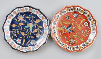 2 db japán gyűrűtartó tálka, jelzéssel,hibátlan, d: 9,5 cm