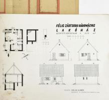 1941 Kis családi házak. A M. Kir. Iparügyi Miniszter úr támogatásával kiadja az Országos Lakásépítés...