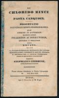 Czirbusz, Stephanus. De chlorido zinci et pasta canquoin. Dissertatio inauguralis. (8-r. 21 l.) Budae, 1839. Typ. J. Gyurián et M. Bagó. Ragasztott papírgerinccel. Ritka!