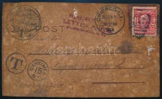 1906 Bőrből készült képeslap Nagykanizsára / Postcard made of leather to Hungary