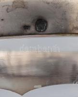 Ólomkristály váza, ezüst (Ag) peremmel, jelzett, kopással, m: 32,5 cm