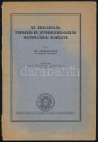 Dr. Theiss Ede: Az áralakulás, termelés és jövedelemeloszlás matematikai elmélete. (Különlenyomat a Magyar Mérnök- és Építész-Egylet Közlönye 1931-i évfolyamából). Bp., 1931, Kir. M. Egyetemi Nyomda, 98+(2) p. Kiadói papírkötés, sérült gerinccel, részben fakó borítóval, helyenként apró lapszéli szakadásokkal. Az első oldalon dedikációval(?) vagy ajándékozási sorokkal.