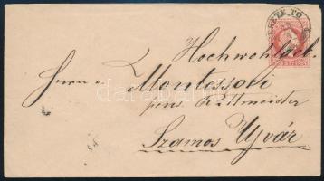 1868 5kr díjjegyes boríték / PS-cover "FEKETE TÓ"