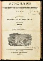 1838 Athenaeum. Tudományok és Szépművészetek tára. 1838. első félév. szerk: Schedel, Vörösmarty, Bajza. Fél évfolyam igényes korhű kartonálásban